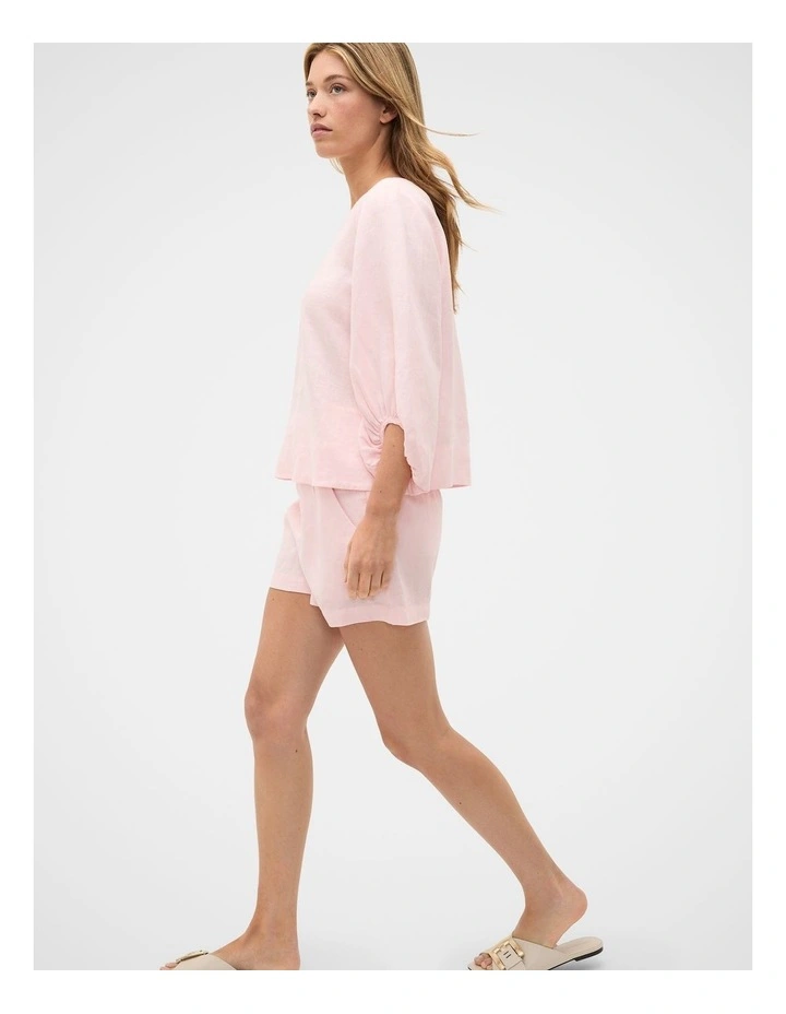 Core Linen Balloon Sleeve Top in Pale Blossom image 4