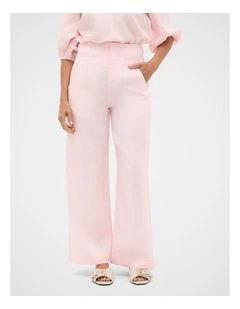 Core Linen Waisted Pant in Pale Blossom