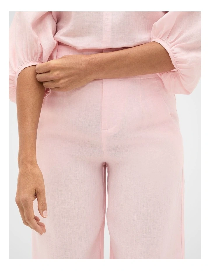 Core Linen Waisted Pant in Pale Blossom image 4