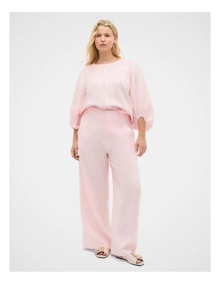 Core Linen Waisted Pant in Pale Blossom image 5