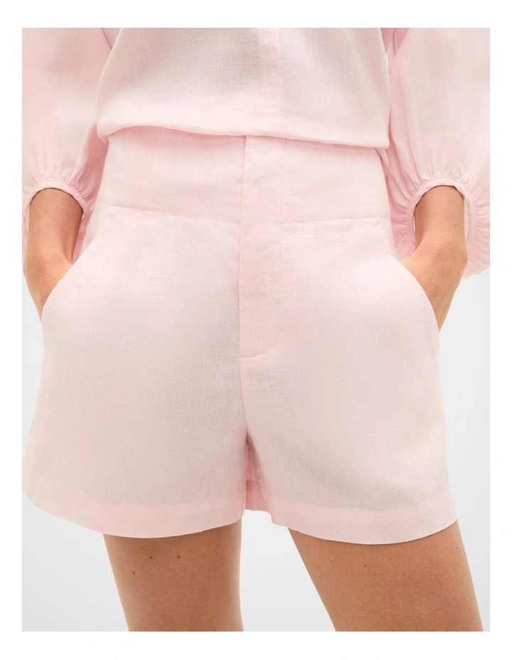 Core Linen Waisted Short in Pale Blossom image 1