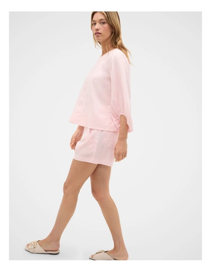 Core Linen Waisted Short in Pale Blossom image 3