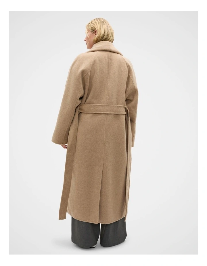 Wool Blend Waterfall Coat in Sandstone Marle image 7