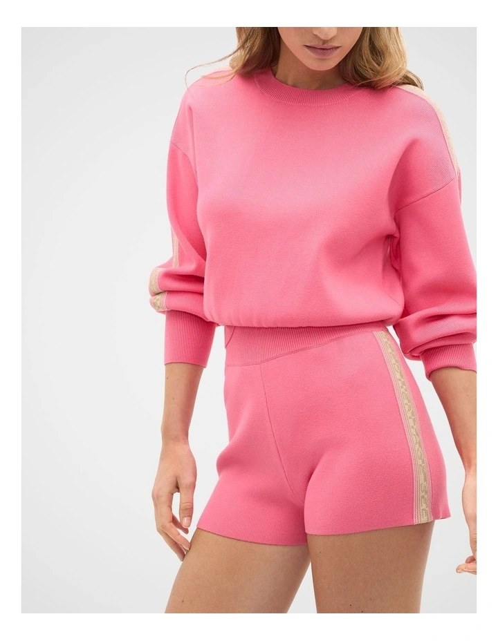 Md Contrast Tape Knit Short in Bubblegum Pink image 1