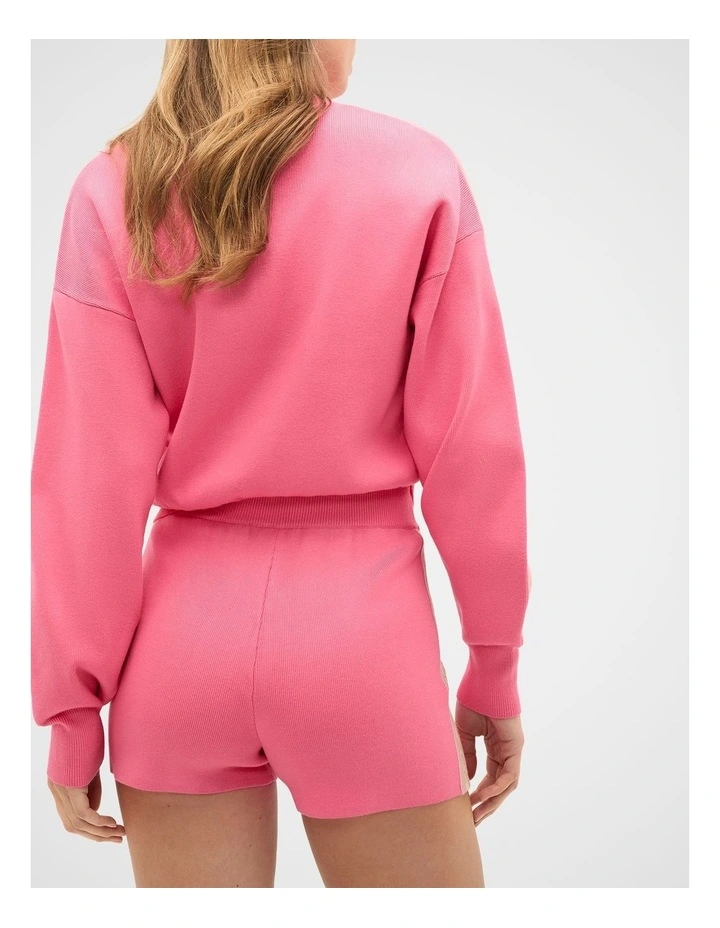 Md Contrast Tape Knit Short in Bubblegum Pink image 2