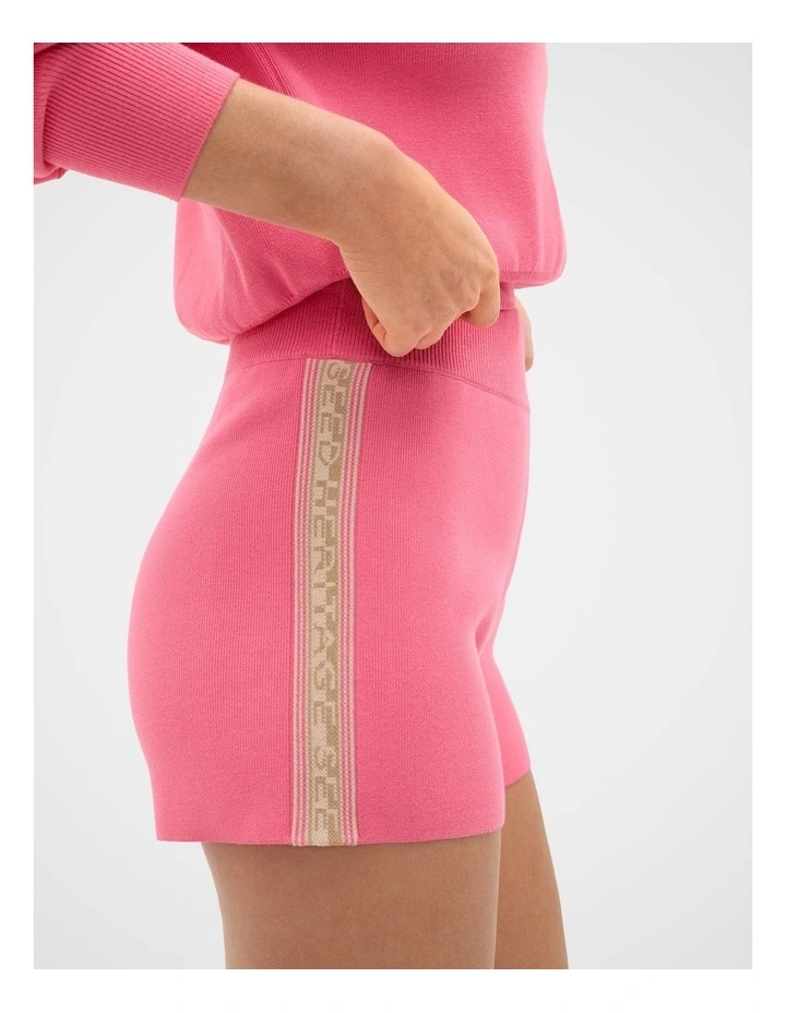 Md Contrast Tape Knit Short in Bubblegum Pink image 3
