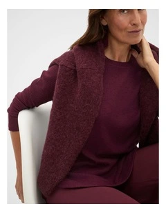 Supersoft Rib Relaxed Top in Plum Red