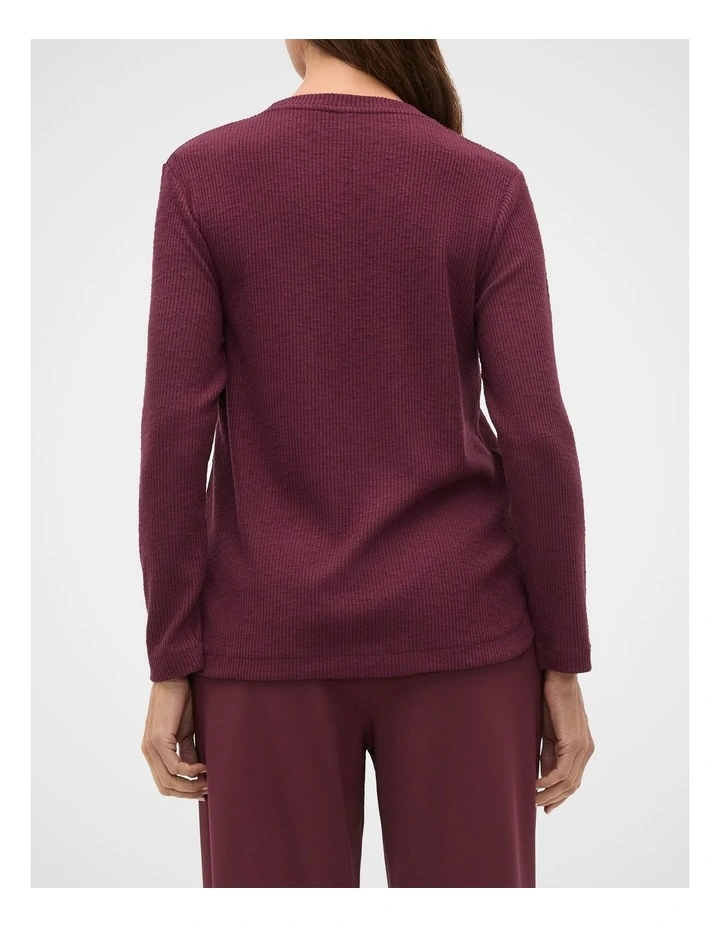 Supersoft Rib Relaxed Top in Plum Red image 2