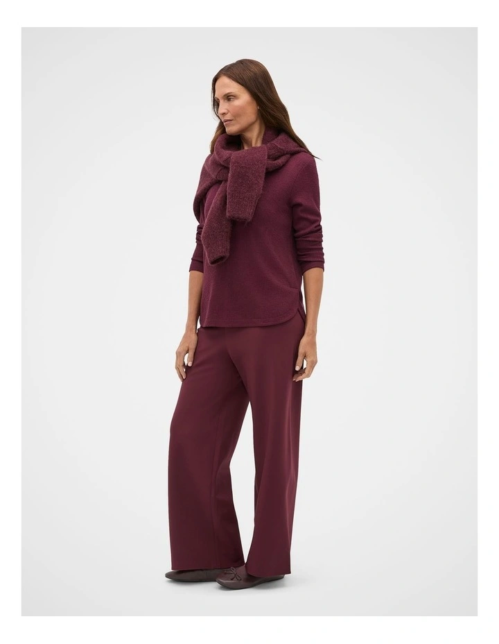 Supersoft Rib Relaxed Top in Plum Red image 3