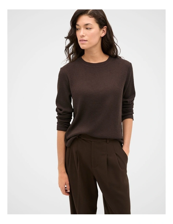 Supersoft Rib Relaxed Top in Coffee Bean image 1