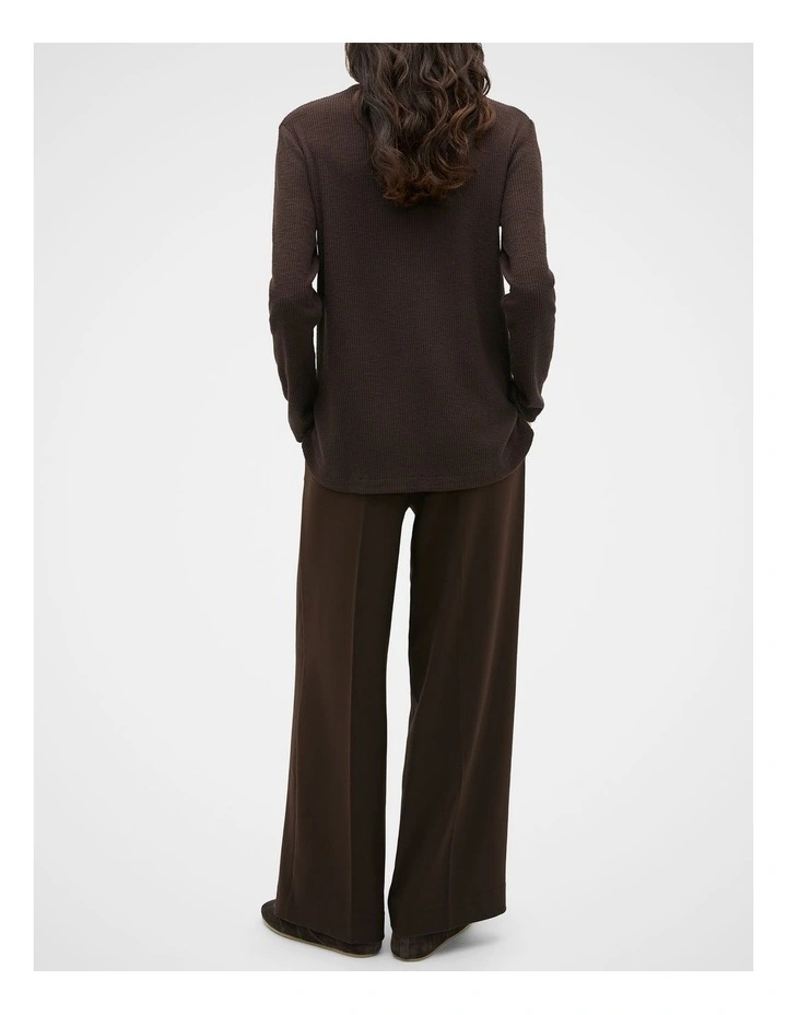 Supersoft Rib Relaxed Top in Coffee Bean image 2
