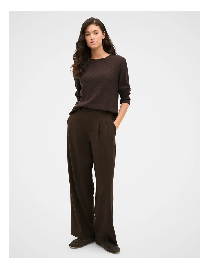 Supersoft Rib Relaxed Top in Coffee Bean image 4