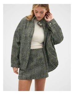 Textured Mini Skirt in Pale Slate Crossdye