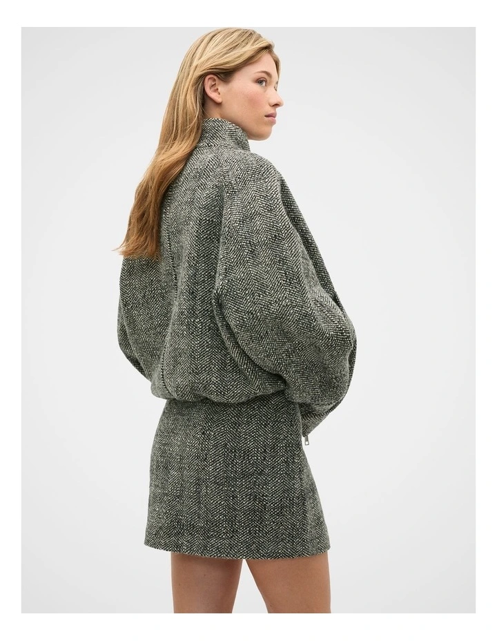 Textured Mini Skirt in Pale Slate Crossdye image 2