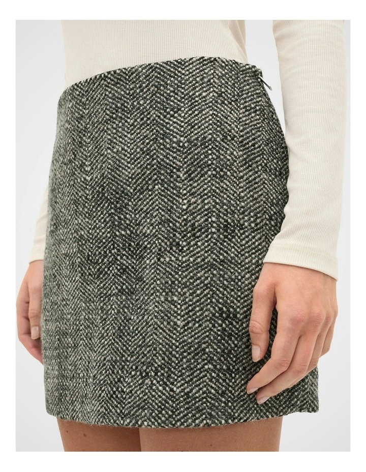 Textured Mini Skirt in Pale Slate Crossdye image 3