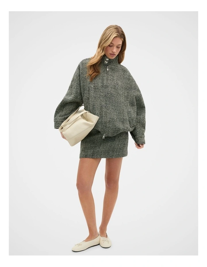 Textured Mini Skirt in Pale Slate Crossdye image 4