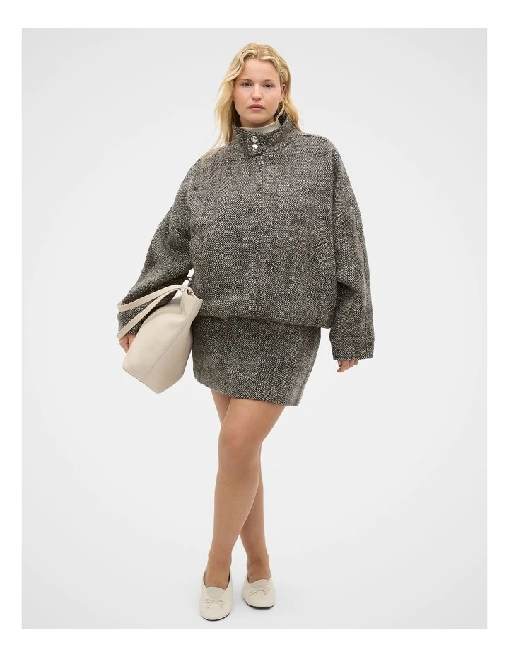 Textured Mini Skirt in Pale Slate Crossdye image 5