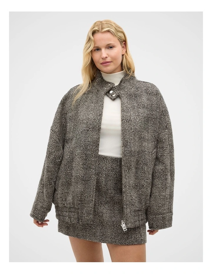 Textured Mini Skirt in Pale Slate Crossdye image 6