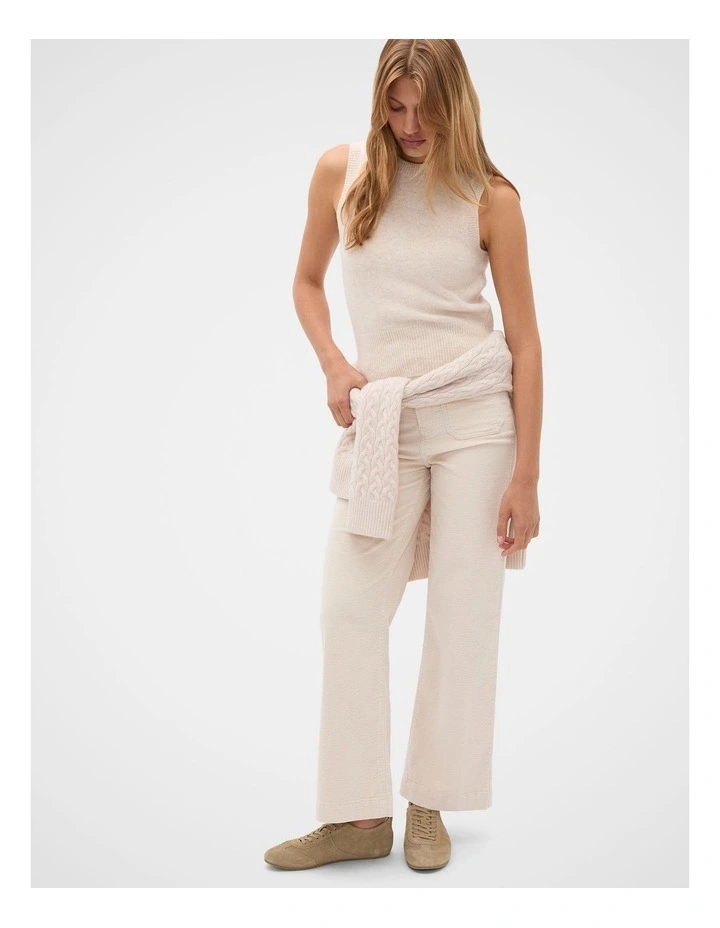 Corduroy Pocket Front Pant in Vanilla Cream image 4