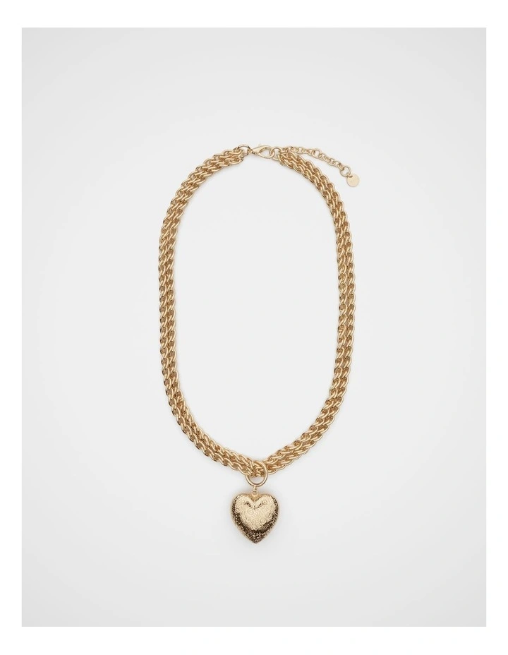 Vintage Heart Necklace in Gold image 3