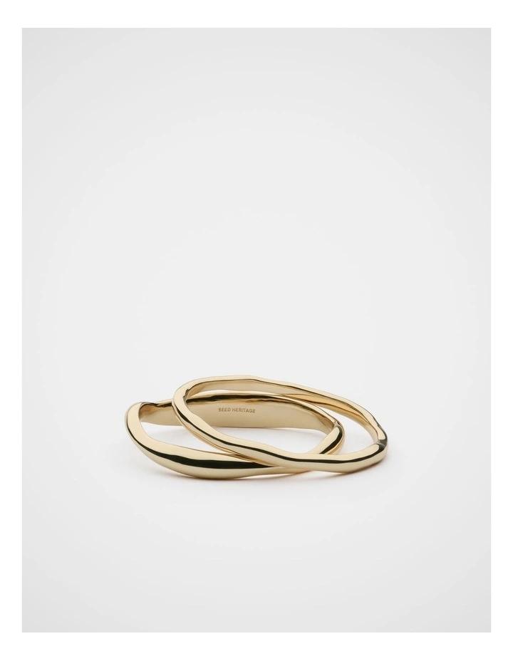 Molten Bangle Set in Gold image 1