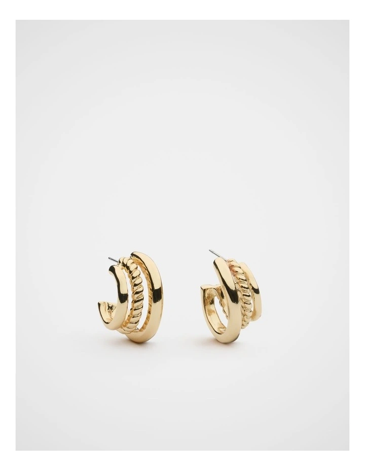 Trio Illusion Hoop in Gold image 1