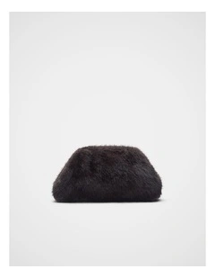 Fur Clutch in Coffee Bean