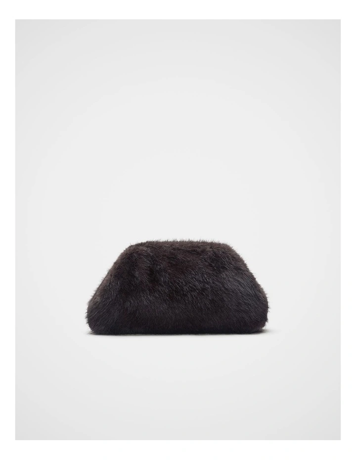 Fur Clutch in Coffee Bean image 1