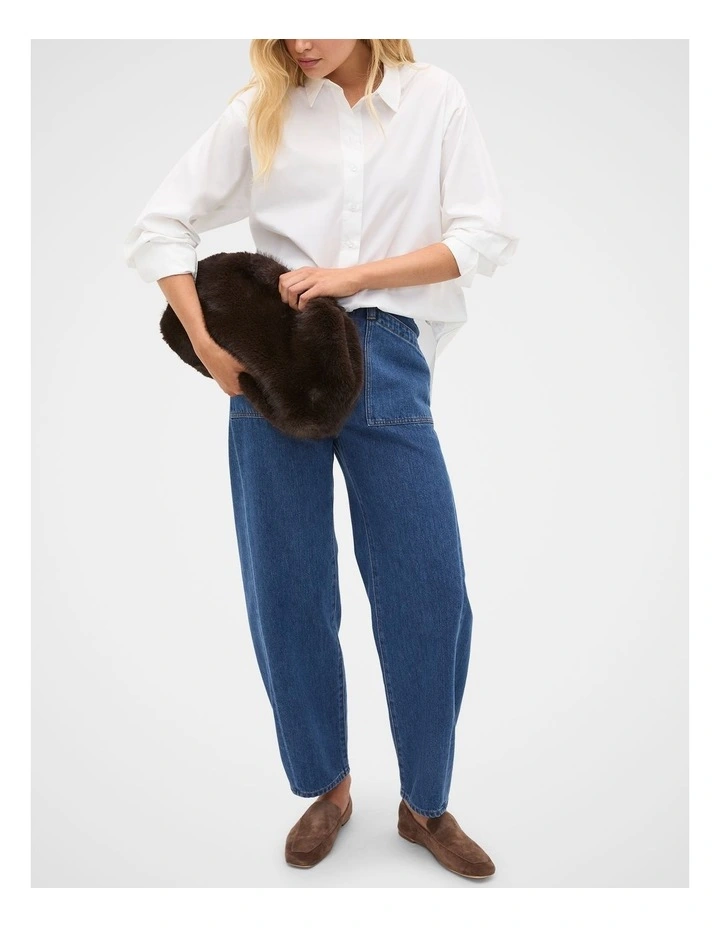 Fur Clutch in Coffee Bean image 2