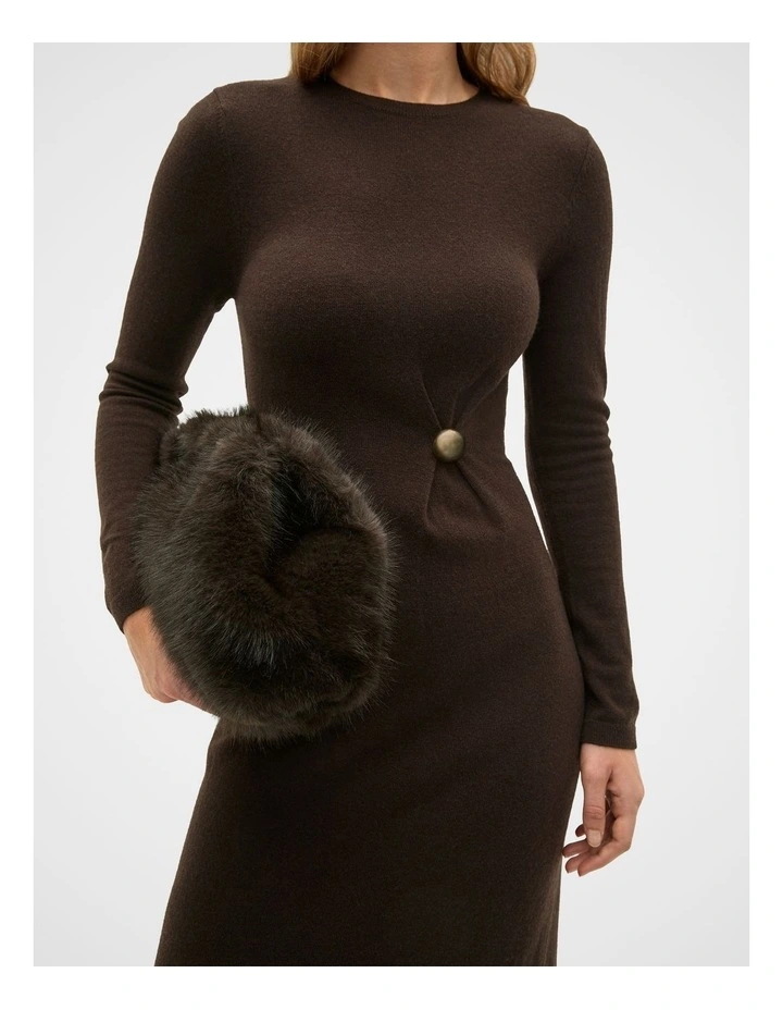 Fur Clutch in Coffee Bean image 2