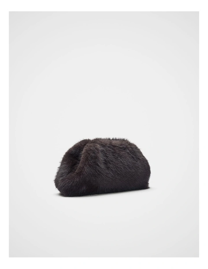 Fur Clutch in Coffee Bean image 3