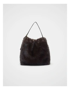 Fur Hobo Bag in Coffee Bean
