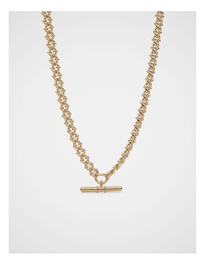 T Bar Pendant Necklace in Gold image 1