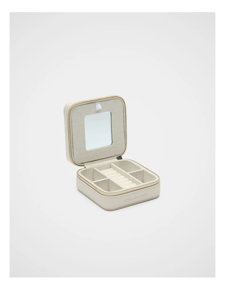 Square Jewellery Case in Cream image 2