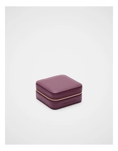 Square Jewellery Case in Plum Red