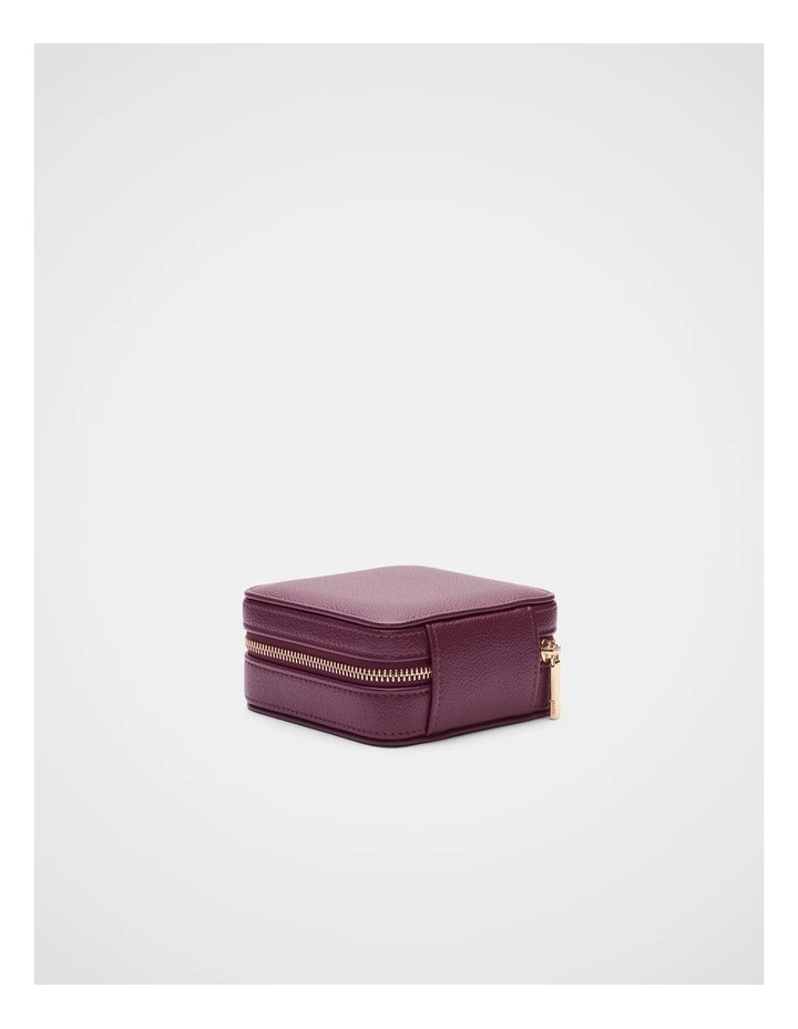 Square Jewellery Case in Plum Red image 3