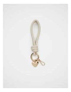 Loop Heart Keyring in Cream