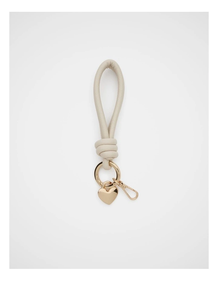 Loop Heart Keyring in Cream image 1