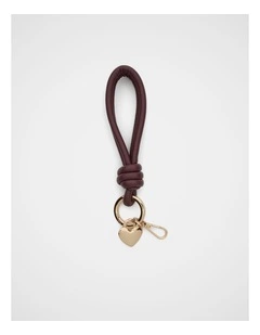Loop Heart Keyring in Plum Red