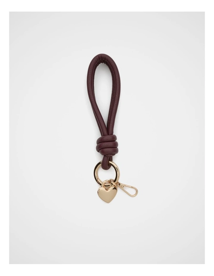 Loop Heart Keyring in Plum Red image 1