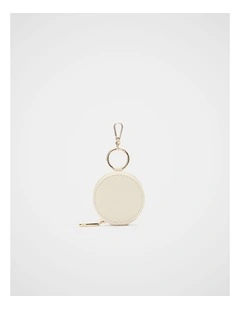 Zip Around Keyring in Cream