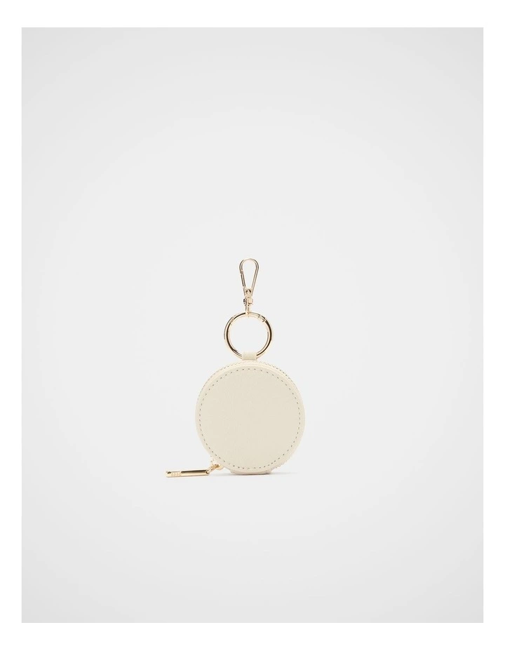 Zip Around Keyring in Cream image 1