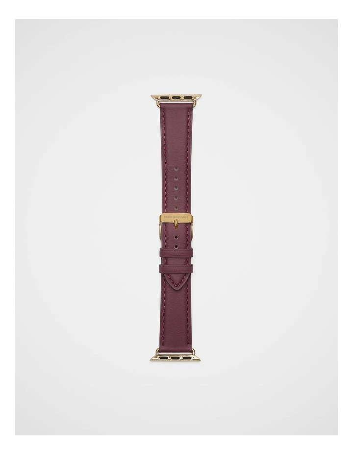 Leather Smart Watch Band in Plum image 2