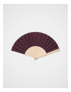 Seed Hand Fan in Plum Red