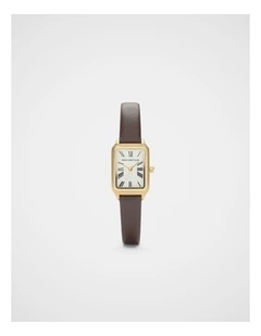 Leather Watch in Chocolate