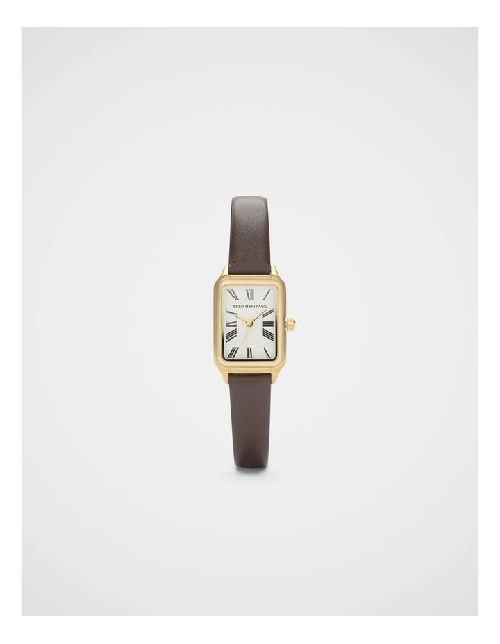 Leather Watch in Chocolate image 1