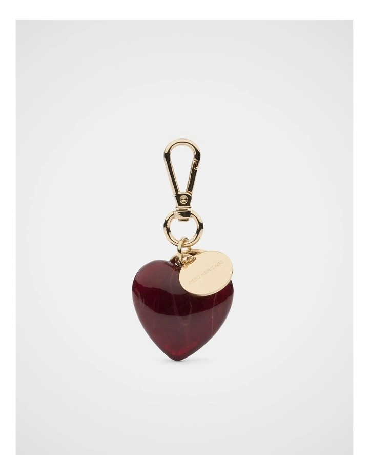 Resin Heart Keyring in Plum Red image 1