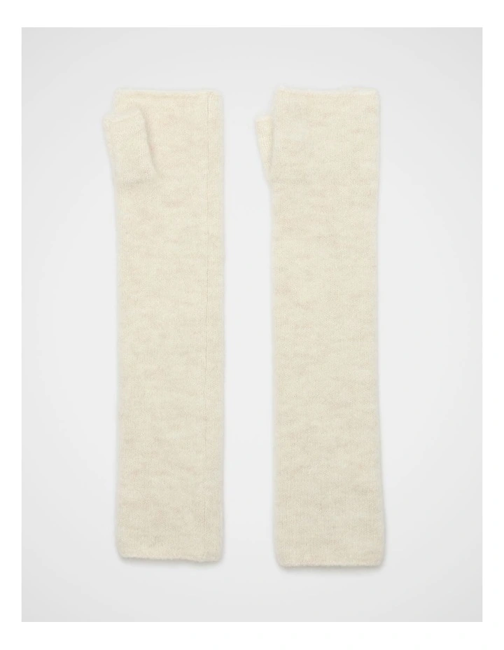 Fluffy Knit Arm Warmers in Mist image 1