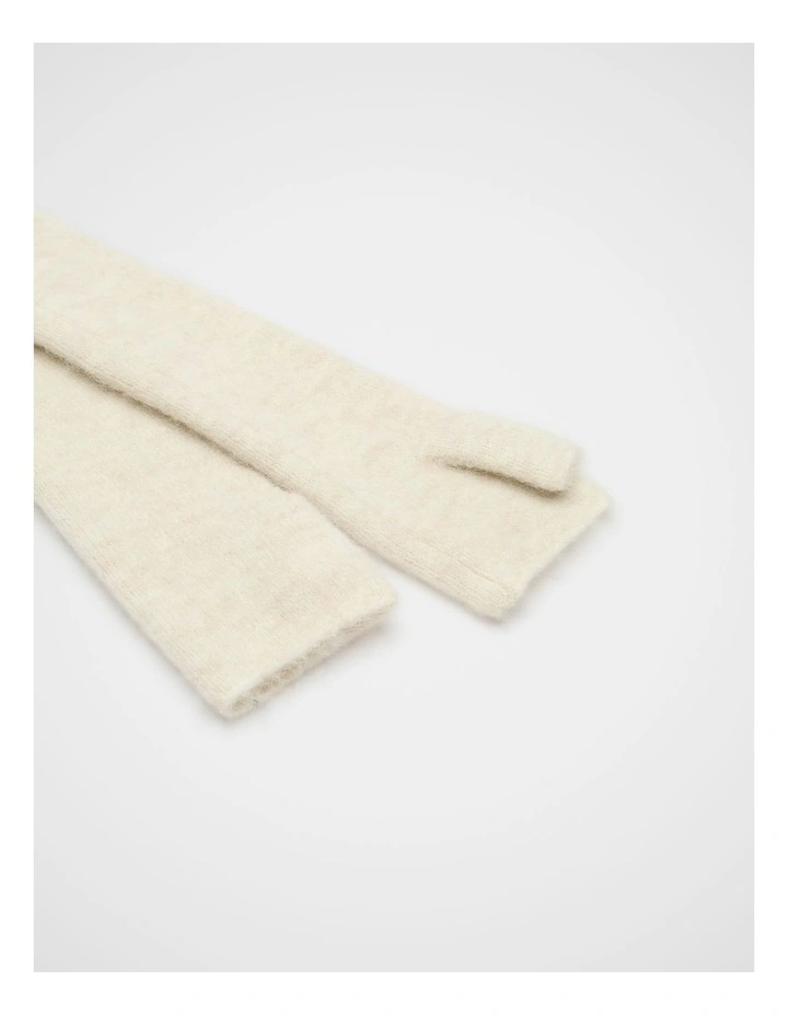 Fluffy Knit Arm Warmers in Mist image 3