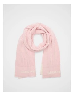 Rib Knit Logo Scarf in Pale Blossom